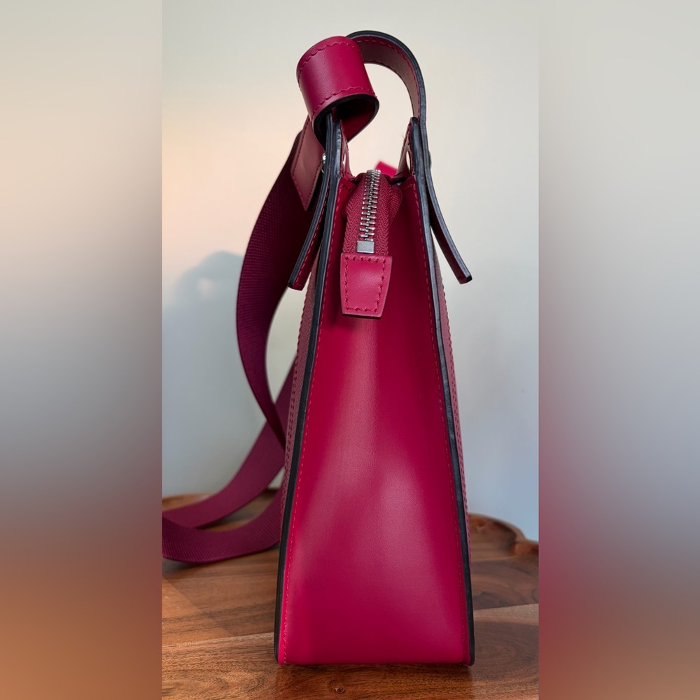 Longchamp Le’Foulonne S Leather Crossbody Beetroot Magenta Like New - Picture 15 of 17